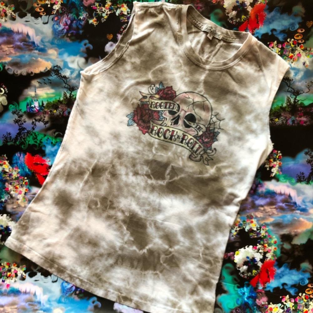 Lucky Brand Muscle Tank, vintage tattoo look